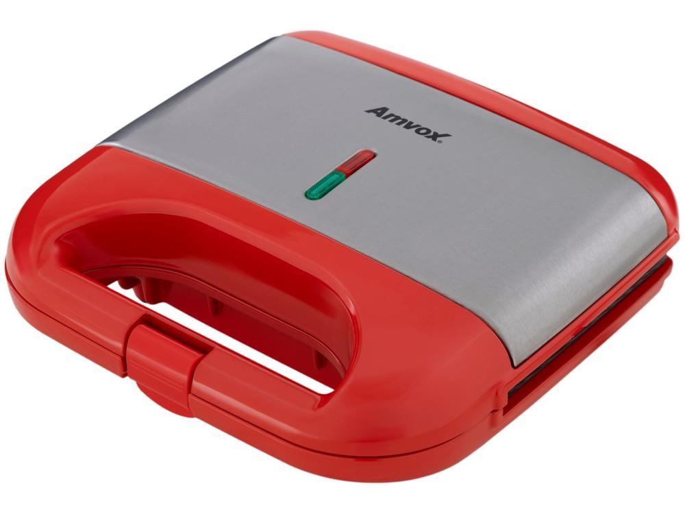 Sanduicheira Grill Amvox Vermelho 750W Lar - 4