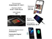 Smartphone Motorola Razr 40 Ultra 256GB Preto 5G Snapdragon Octa-Core 4GB RAM 6,9" Câm. Dupla + Selfie 32MP - 5