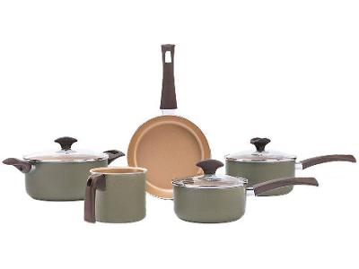 Jogo de Panelas Brinox de Alumínio Verde 5 Peças