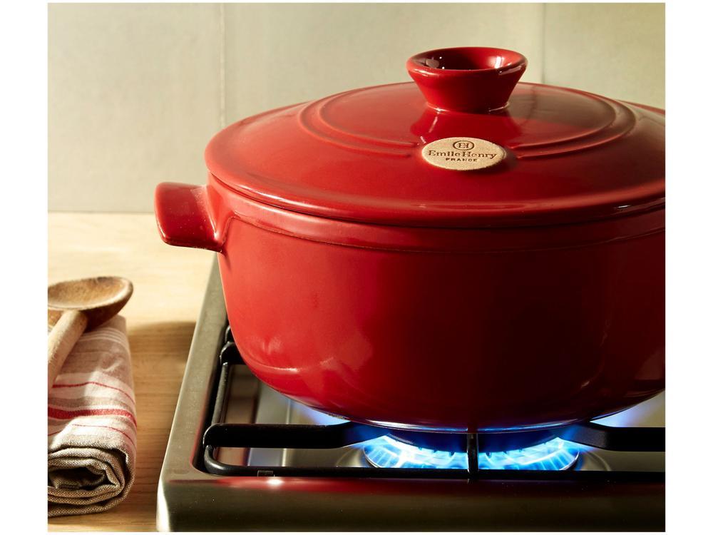 Caçarola Emile Henry de Cerâmica com Tampa 26cm 4L Vermelha - 3