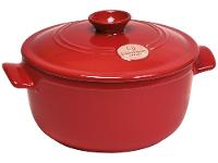 Caçarola Emile Henry de Cerâmica com Tampa 26cm 4L Vermelha - 1