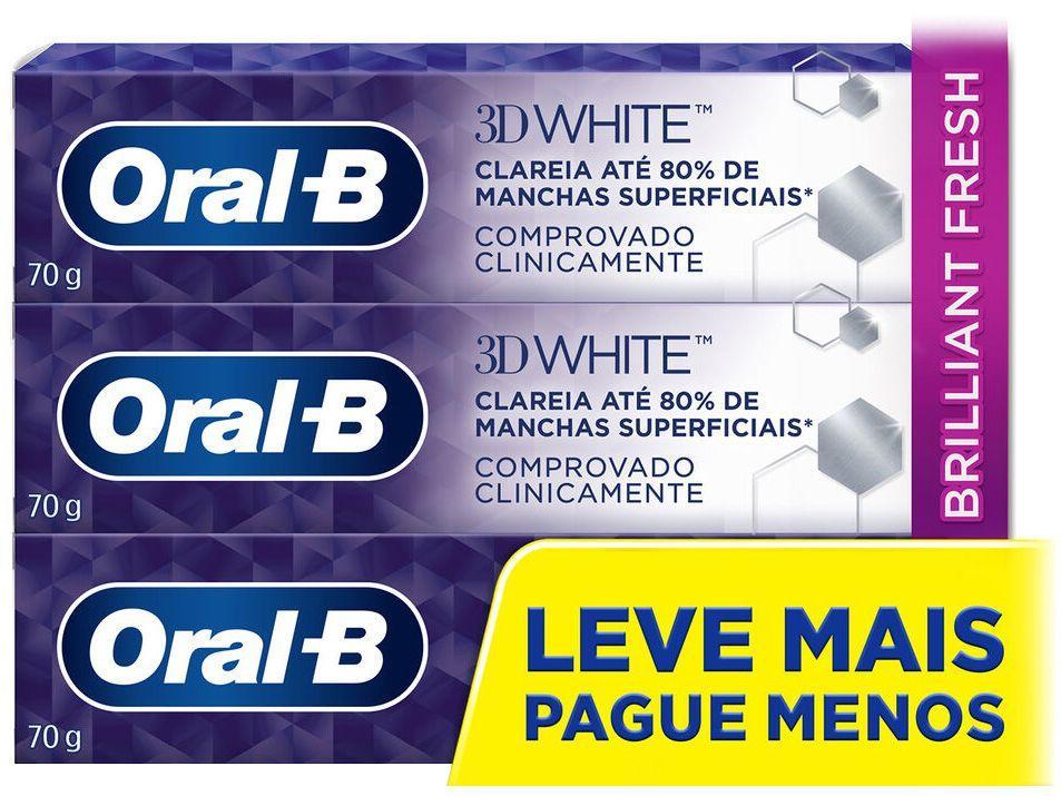 Creme Dental Oral-B 3D White Brilliant Fresh 70g 3 Unidades - 13