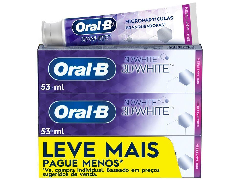 Creme Dental Oral-B 3D White Brilliant Fresh 70g 3 Unidades - 1