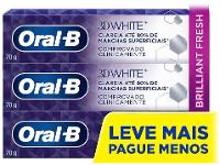 Creme Dental Oral-B 3D White Brilliant Fresh 70g 3 Unidades - 13