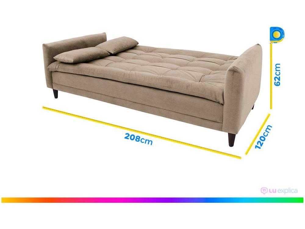Sofá-cama Casal 3 Lugares Reclinável Suede Linoforte Estela - 3