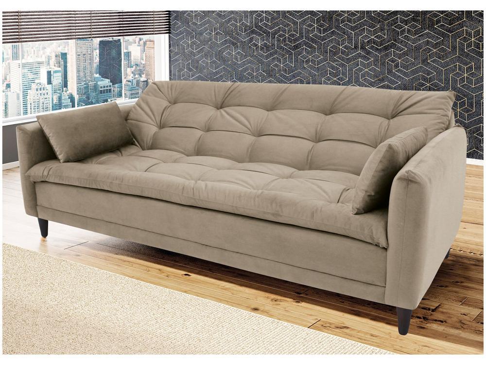 Sofá-cama Casal 3 Lugares Reclinável Suede Linoforte Estela - 8