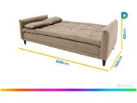 Sofá-cama Casal 3 Lugares Reclinável Suede Linoforte Estela - 3