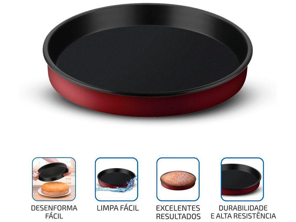 Forma de Bolo de Alumínio Redonda Antiaderente 30cm Rochedo Perfeito - 9