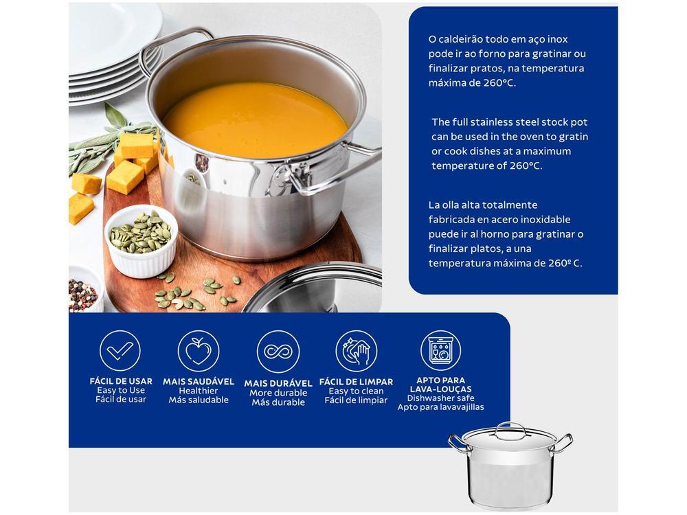 Caldeirão Inox Tramontina Fundo triplo 15,7 L 28cm Professional 62648280 - 6