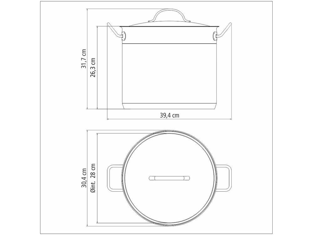 Caldeirão Inox Tramontina Fundo triplo 15,7 L 28cm Professional 62648280 - 7