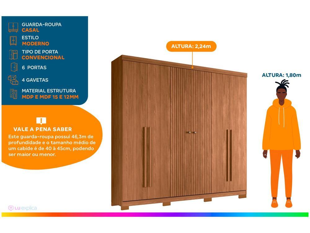 Guarda-roupa Casal 6 Portas 4 Gavetas - 2