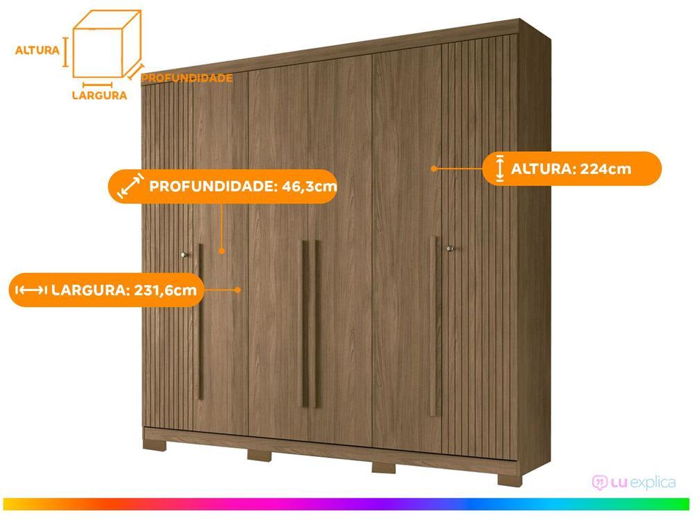 Guarda-roupa Casal 6 Portas 4 Gavetas - 3