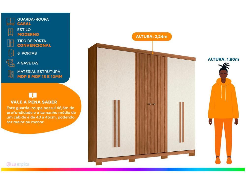 Guarda-roupa Casal 6 Portas 4 Gavetas - 2
