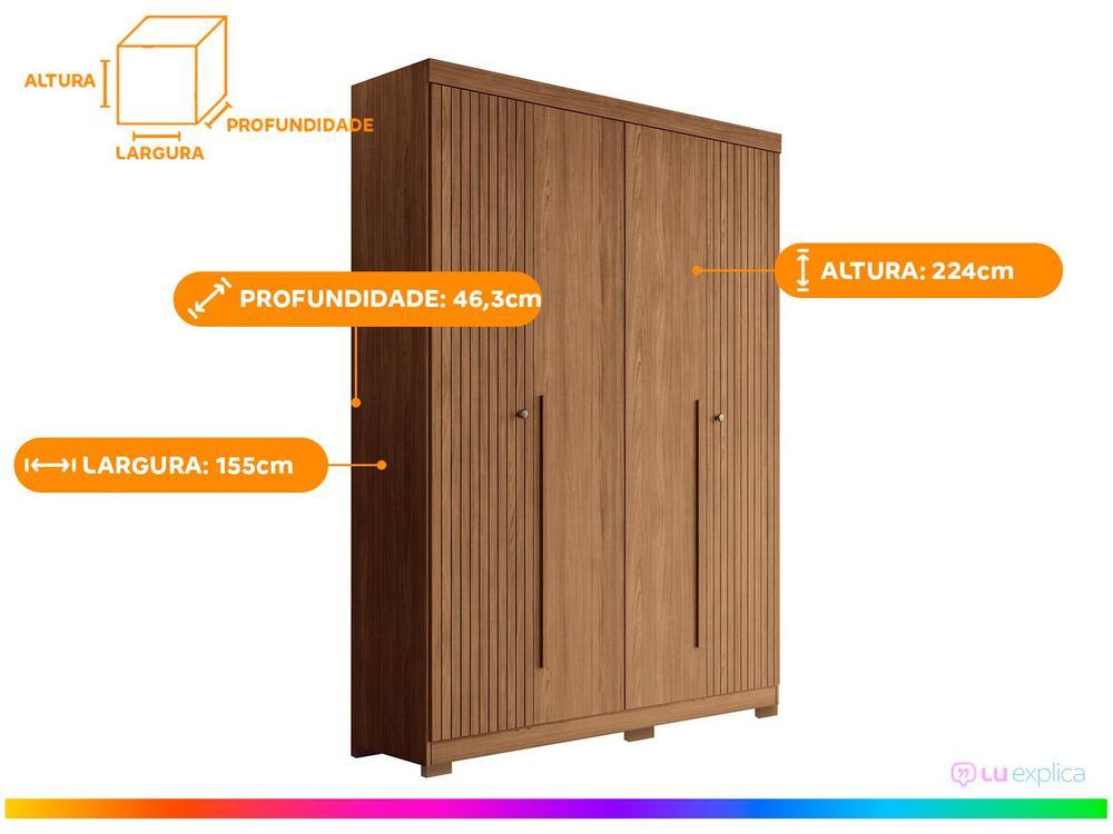 Guarda-roupa Solteiro 4 Portas 2 Gavetas - 3