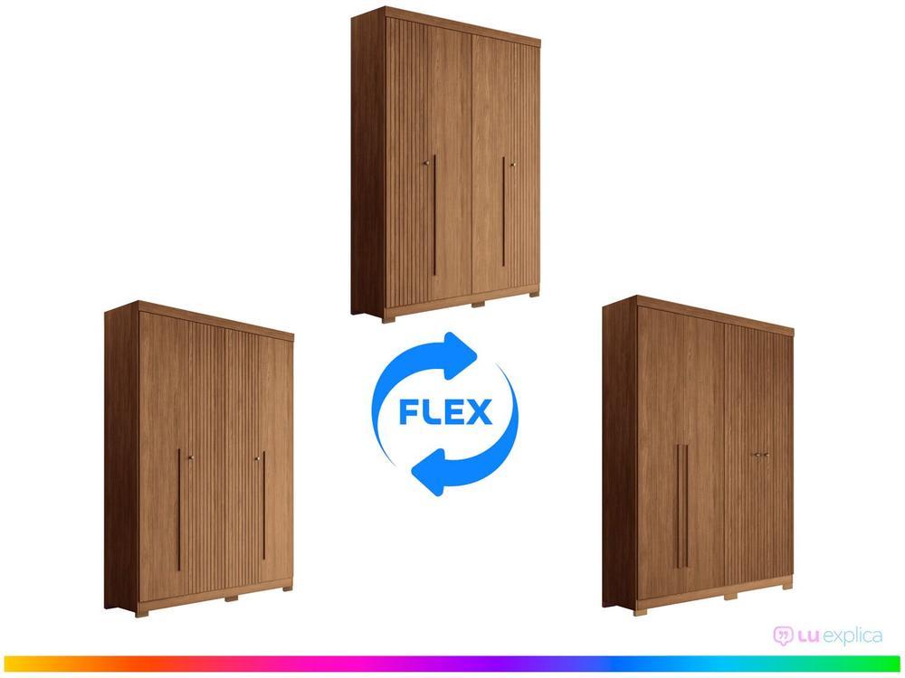 Guarda-roupa Solteiro 4 Portas 2 Gavetas - 4