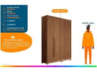 Guarda-roupa Solteiro 4 Portas 2 Gavetas - 2