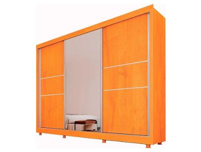 Guarda-roupa Casal com Espelho 3 Portas de Correr
