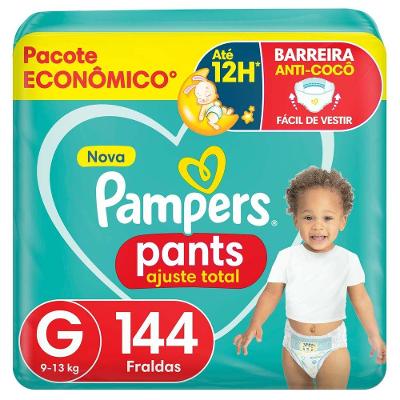 Fralda Pampers Pants Ajuste Total Tamanho G (9-13Kg) 144 Unidades
