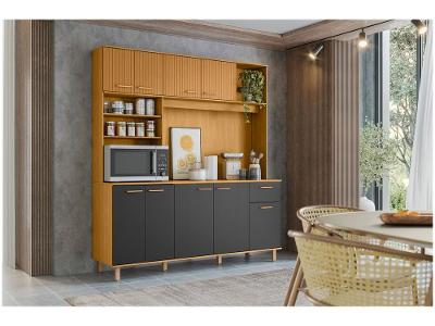 Armário de Cozinha Compacta Poliman Móveis Núria 9 Portas 1 Gaveta