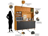 Armário de Cozinha Compacta Poliman Móveis Núria 9 Portas 1 Gaveta - 4