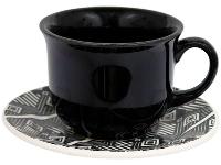 Aparelho de Jantar e Chá 20 Peças Biona de Cerâmica Redondo Bege e Preto Donna - 5