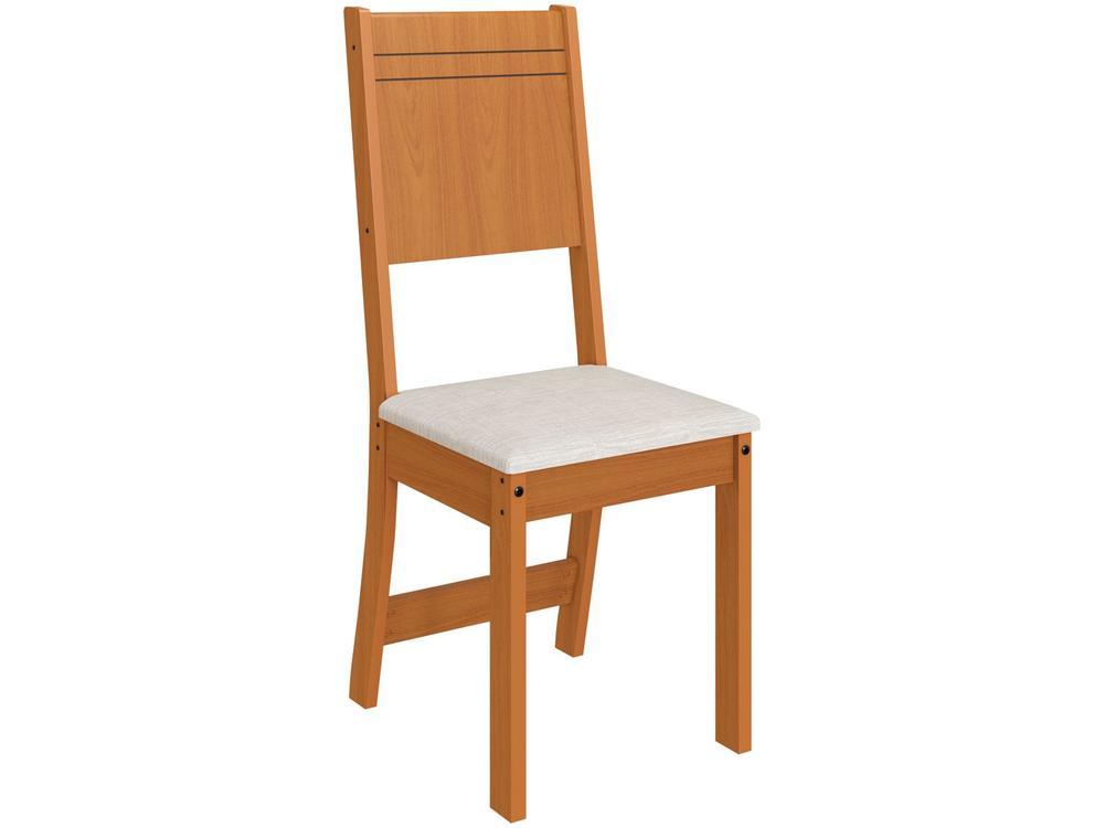 Mesa de Jantar 4 Cadeiras Retangular Noce e Off White Indekes Cristal - 6