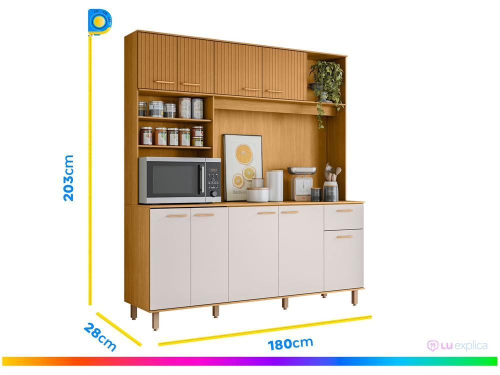 Armário de Cozinha Compacta Poliman Móveis Núria 9 Portas 1 Gaveta - 6