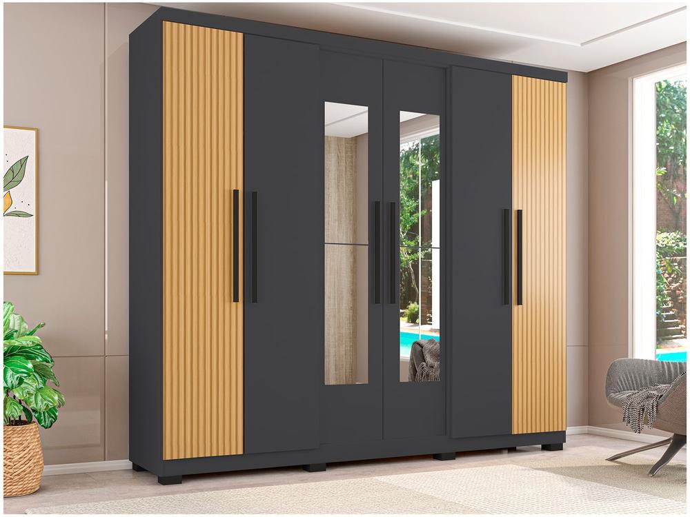 Guarda-roupa Casal com Espelho 6 Portas 4 Gavetas Araplac Braga - 4