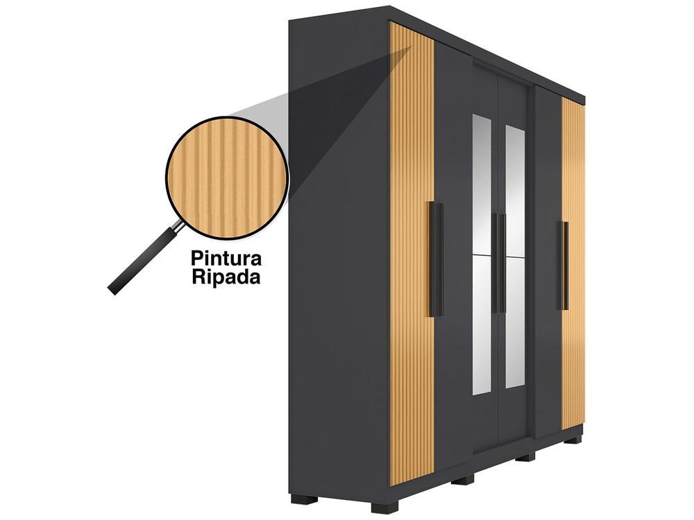 Guarda-roupa Casal com Espelho 6 Portas 4 Gavetas Araplac Braga - 7