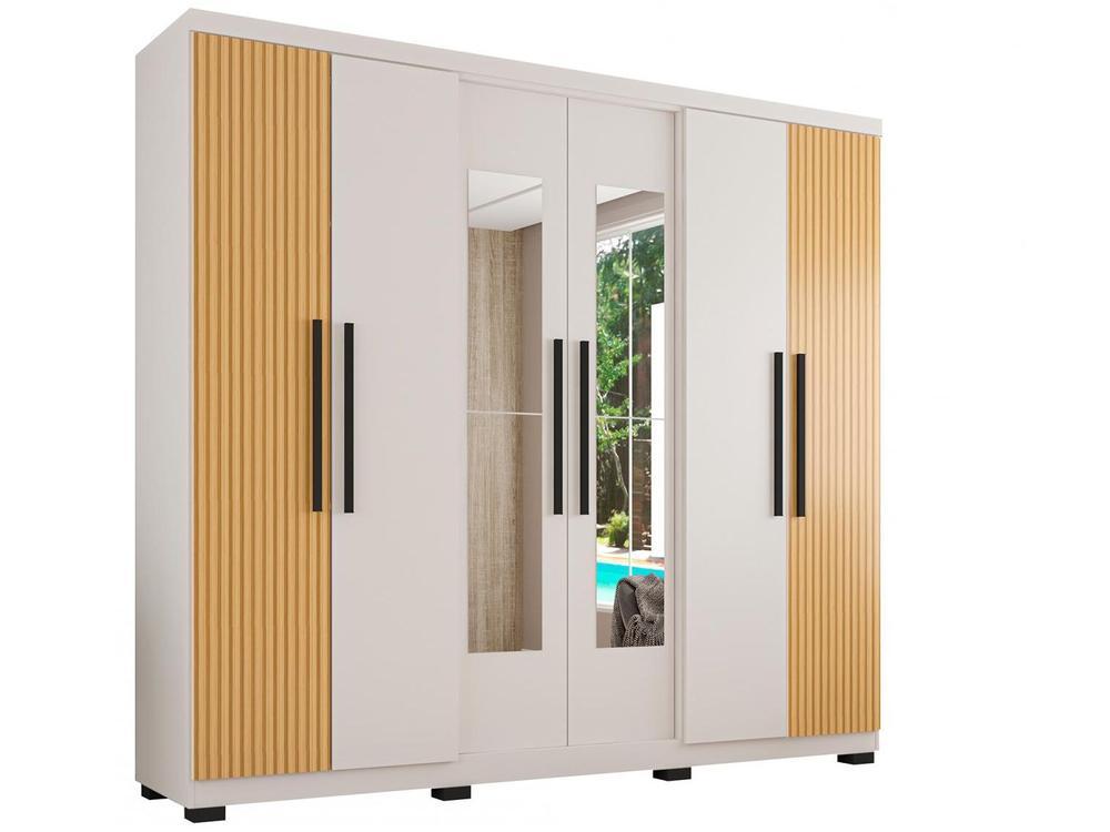 Guarda-roupa Casal com Espelho 6 Portas 4 Gavetas Araplac Braga - 1