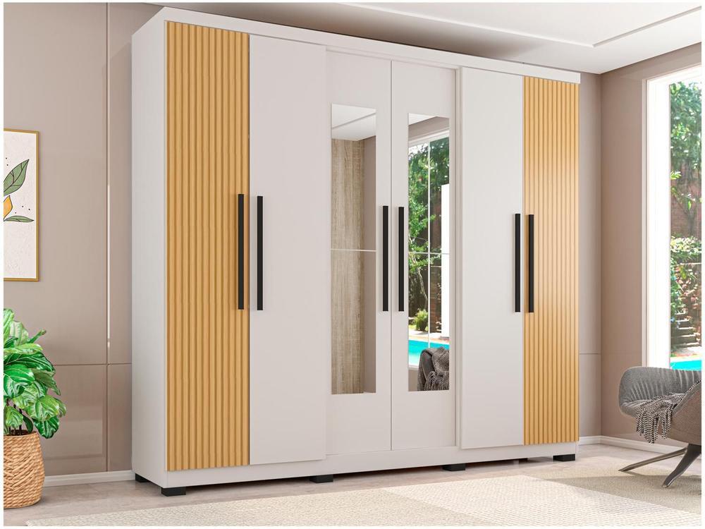 Guarda-roupa Casal com Espelho 6 Portas 4 Gavetas Araplac Braga - 4