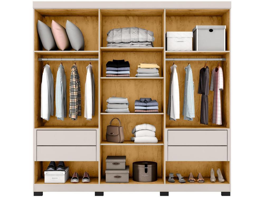 Guarda-roupa Casal com Espelho 6 Portas 4 Gavetas Araplac Braga - 5