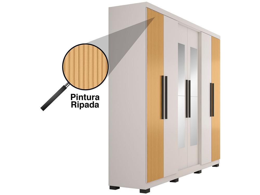 Guarda-roupa Casal com Espelho 6 Portas 4 Gavetas Araplac Braga - 7