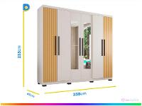 Guarda-roupa Casal com Espelho 6 Portas 4 Gavetas Araplac Braga - 3