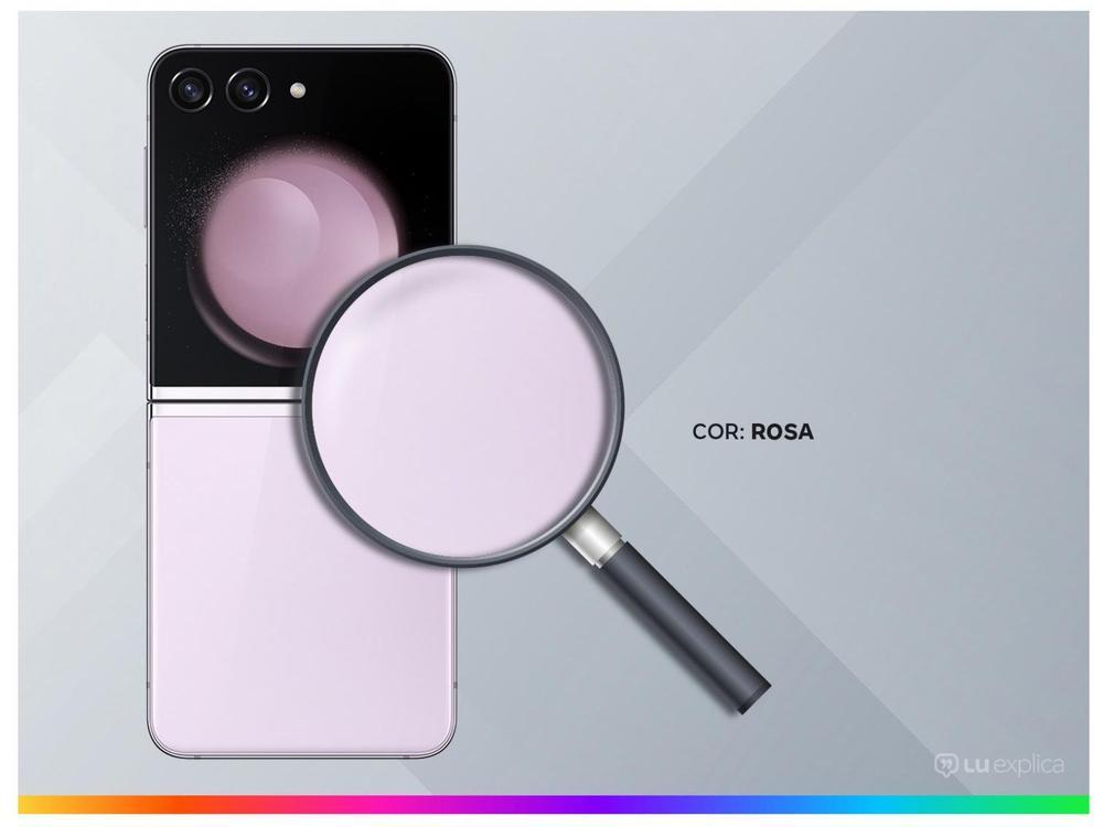 Smartphone Samsung Z Flip 5 512GB Rosa 5G Snapdragon 8GB RAM 6,7" Câm. Dupla + Selfie 10MP Dual Chip - 3