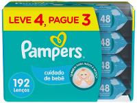 Lenço Umedecido Pampers Cuidado de Bebê 4 Pacotes com 48 Unidades Cada - 1