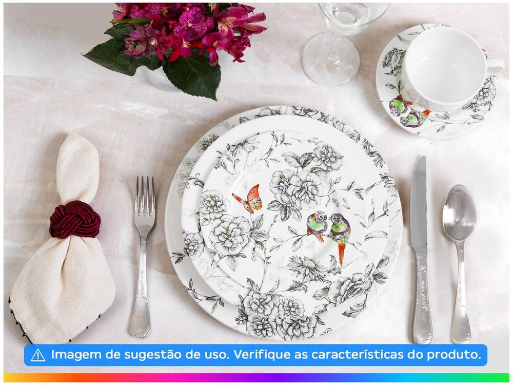 Aparelho de Jantar e Chá 20 Peças Alleanza  Cerâmica Branco e Preto Redondo Volare - 2