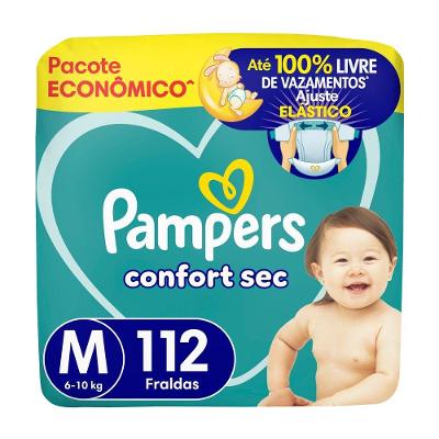 Fralda Pampers ConfortSec Tam. M 6 a 10Kg 112 Unidades