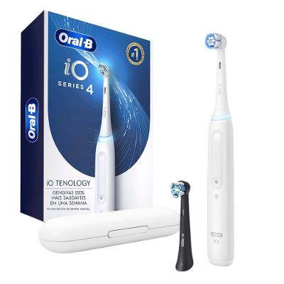 Escova de Dente Elétrica Oral-B iO4, 1 Cabo + 2 Refis + Carregador + Estojo