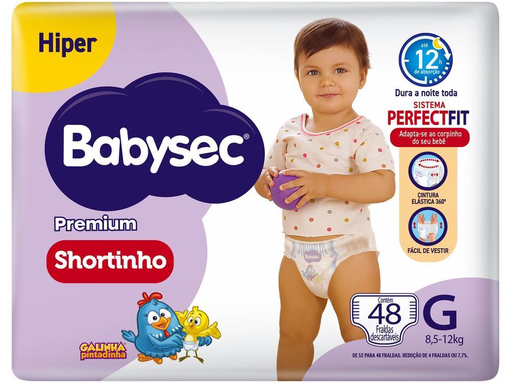 Fralda Shortinho BabySec Premium Galinha Pintadinha G 8,5 a 12kg 48 Unidades - 1