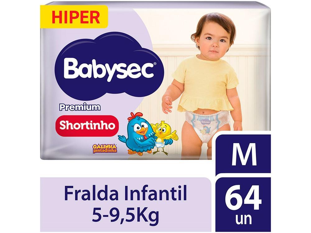 Fralda Shortinho BabySec Premium Galinha Pintadinha Tam. M 5 a 9,5kg 60 Unidades - 9