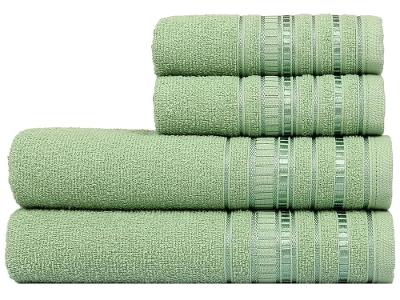 Jogo de Toalhas de Banho Atlântica Delicata Garden Verde Menta 4 Peças