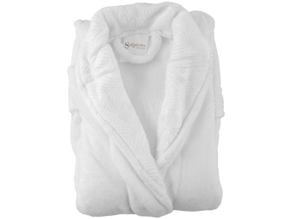 Roupão de Inverno de Microfibra Atlântica Sofisticata Premium Gola Estampada Branco - 8