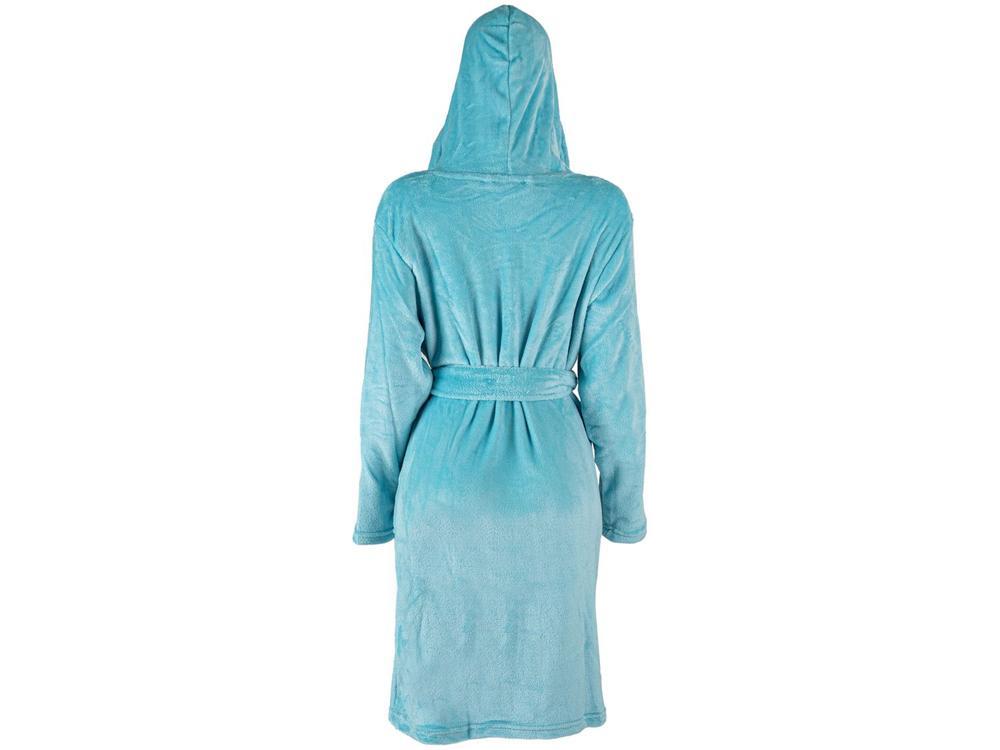 Roupão de Inverno de Microfibra Atlântica Pompom Verde com Capuz - 2