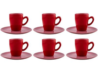 Jogo de Xícaras de Café de Porcelana 75ml Oxford Complementos Espresso 6 Peças