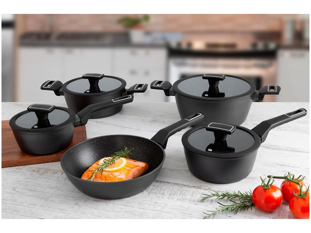 Jogo de Panelas Brinox Revestimento Cerâmico Preto 5 Peças Carbon Ceramic Life - 4
