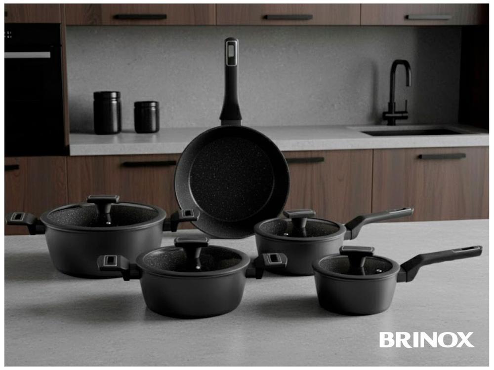 Jogo de Panelas Brinox Revestimento Cerâmico Preto 5 Peças Carbon Ceramic Life - 5