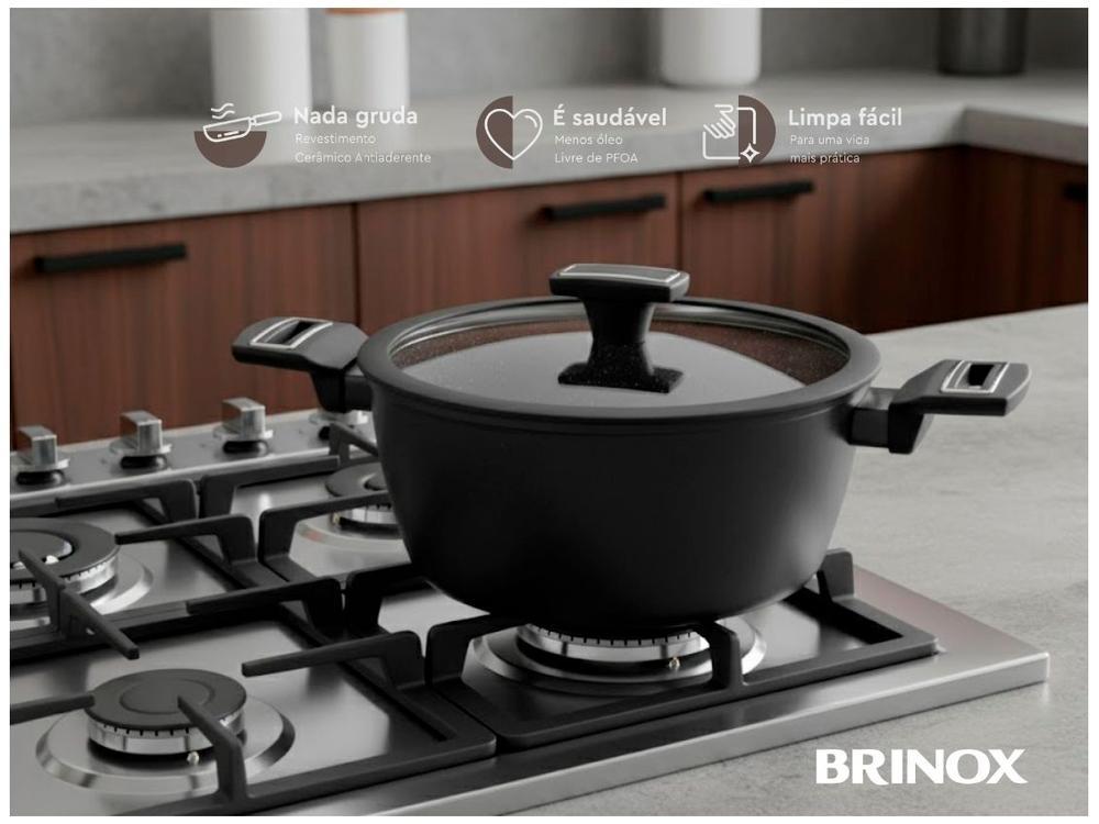 Jogo de Panelas Brinox Revestimento Cerâmico Preto 5 Peças Carbon Ceramic Life - 7