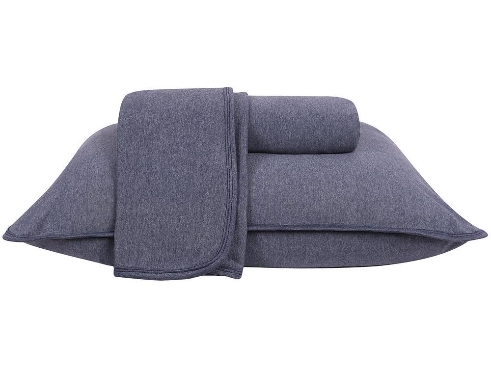 Jogo de Cama Casal Atlântica Mescla Urban Azul Escuro 3 Peças - 1
