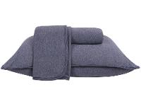 Jogo de Cama Casal Atlântica Mescla Urban Azul Escuro 3 Peças - 1